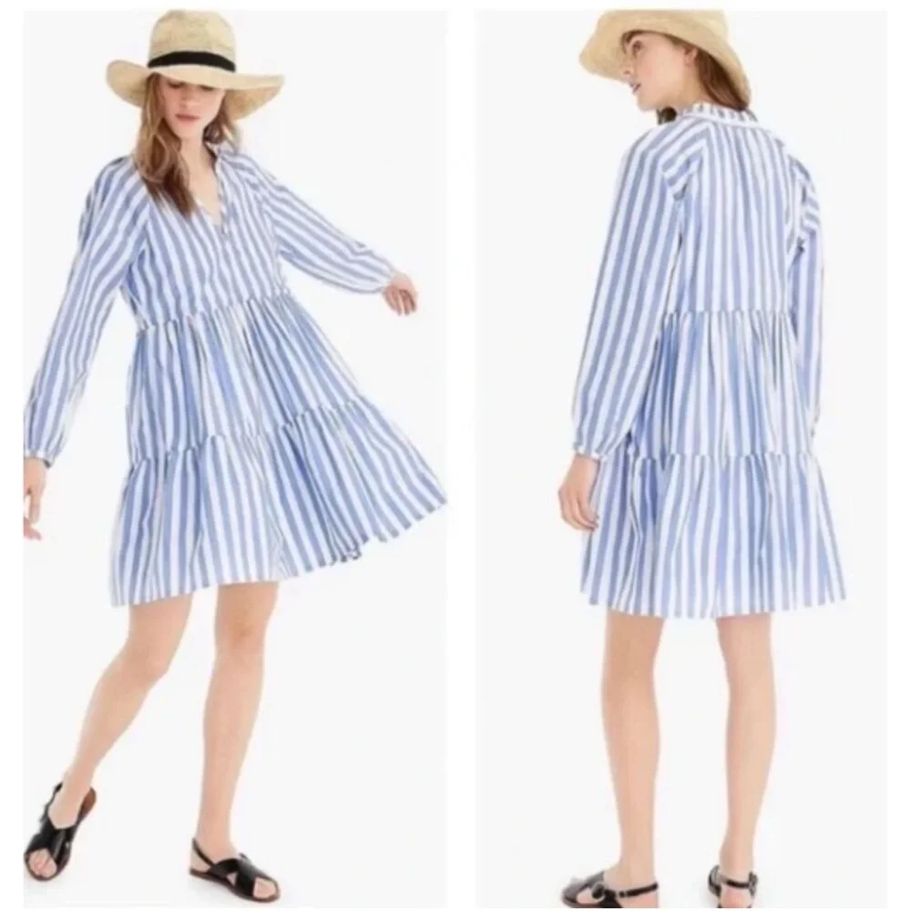 J.‎ Crew Tiered Cotton Poplin Mini Dress